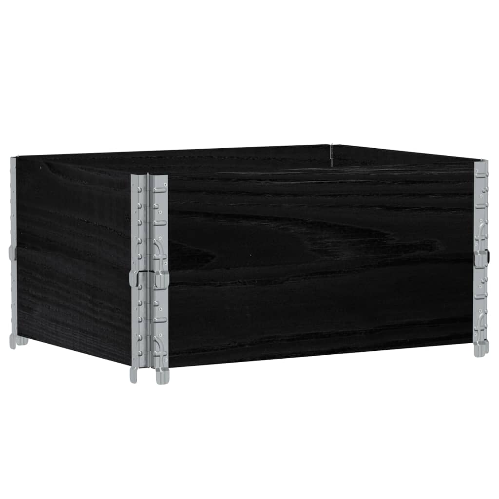 pallerammer 2 stk. 80x60 cm massivt fyrretræ sort