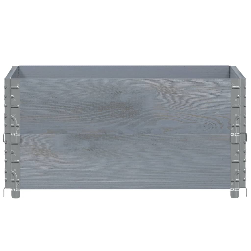 pallerammer 2 stk. 80x60 cm massivt fyrretræ grå