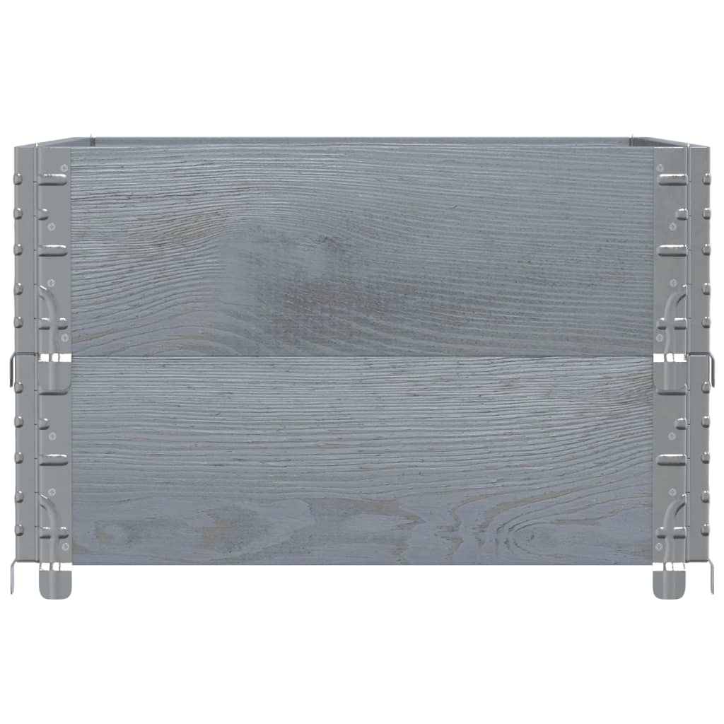 pallerammer 2 stk. 80x60 cm massivt fyrretræ grå