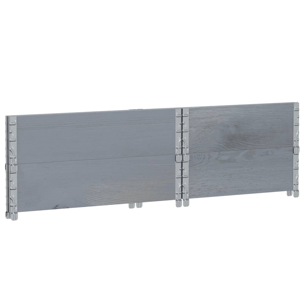 pallerammer 2 stk. 80x60 cm massivt fyrretræ grå