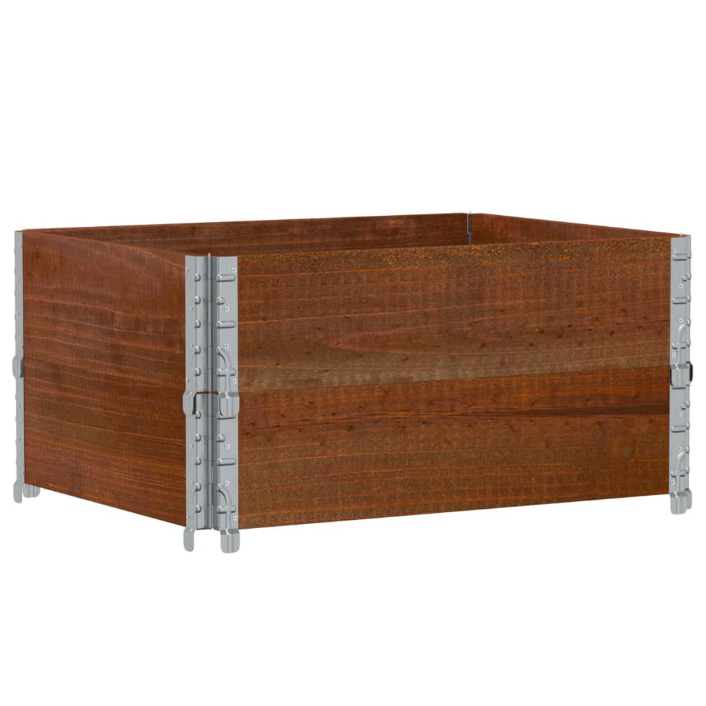pallerammer 2 stk. 80x60 cm massivt fyrretræ brun