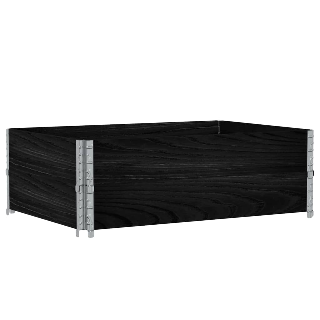 pallerammer 2 stk. 120x80 cm massivt fyrretræ sort