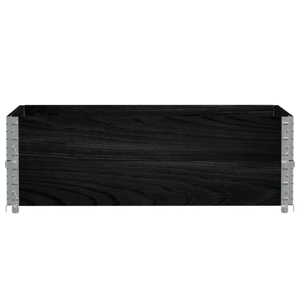 pallerammer 2 stk. 120x80 cm massivt fyrretræ sort