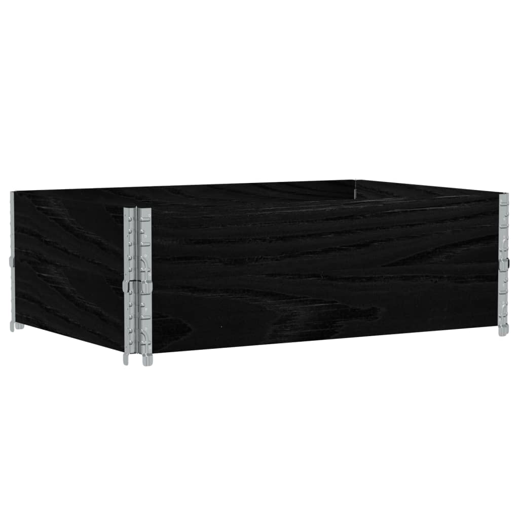 pallerammer 2 stk. 120x80 cm massivt fyrretræ sort