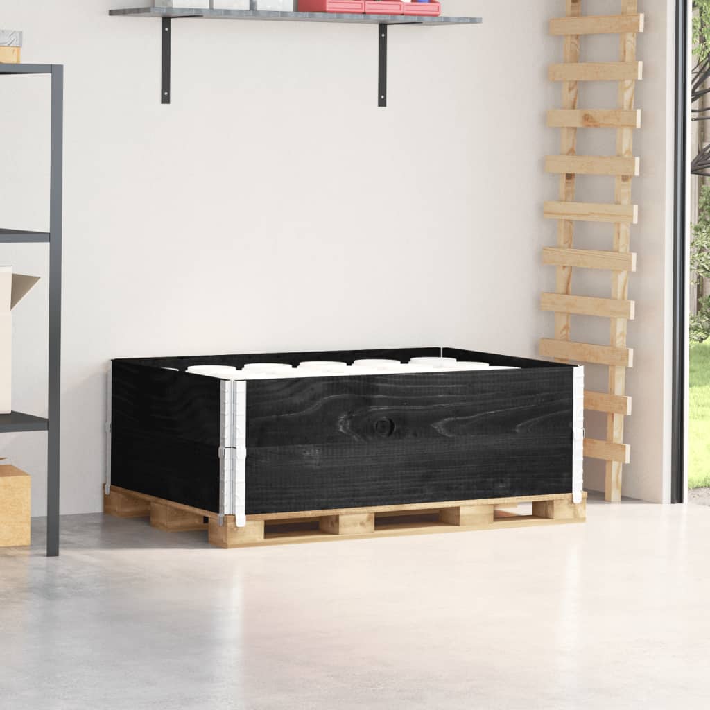pallerammer 2 stk. 120x80 cm massivt fyrretræ sort