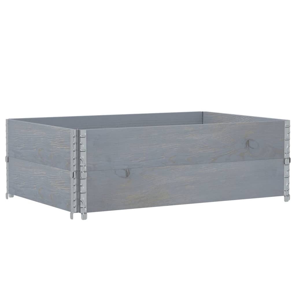 pallerammer 2 stk. 120x80 cm massivt fyrretræ grå