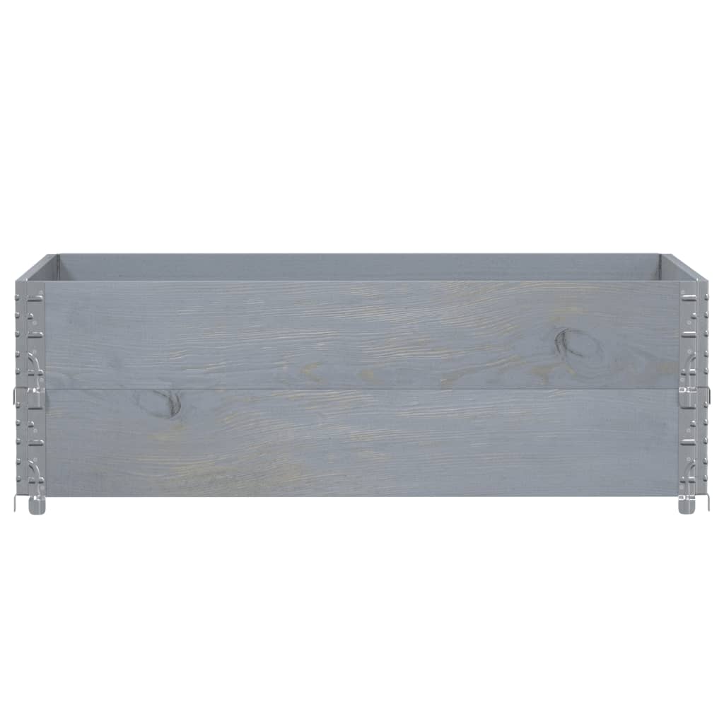 pallerammer 2 stk. 120x80 cm massivt fyrretræ grå