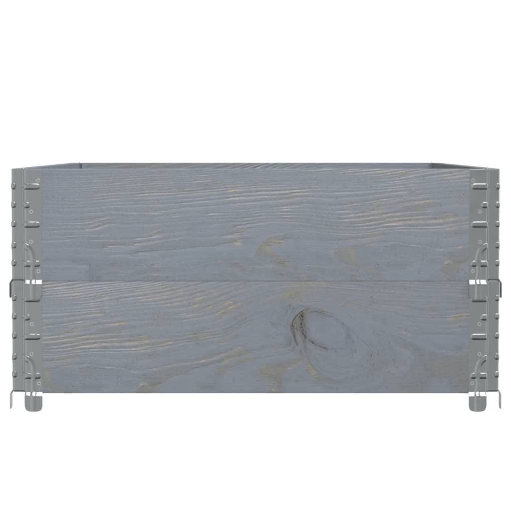 pallerammer 2 stk. 120x80 cm massivt fyrretræ grå
