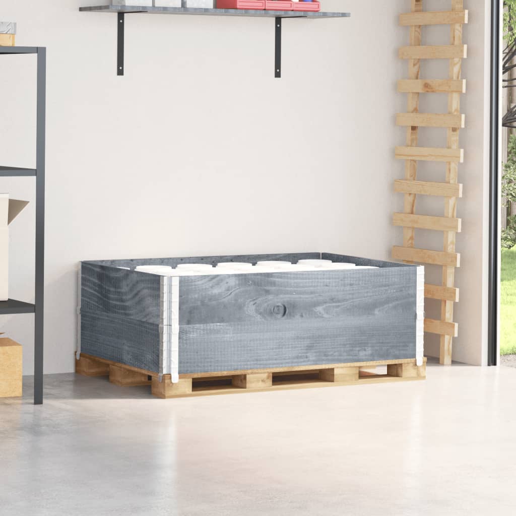 pallerammer 2 stk. 120x80 cm massivt fyrretræ grå