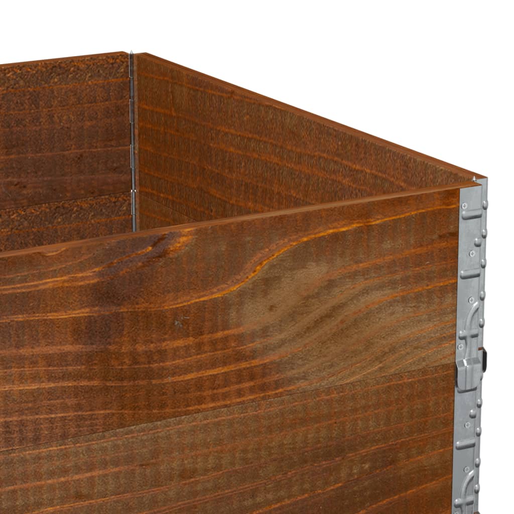 pallerammer 2 stk. 120x80 cm massivt fyrretræ brun