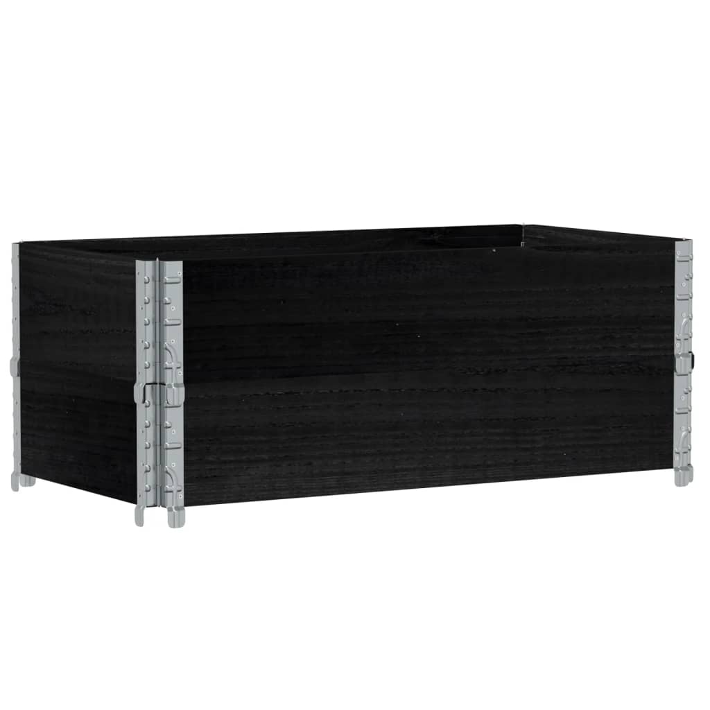 pallerammer 2 stk. 100x50 cm massivt fyrretræ sort