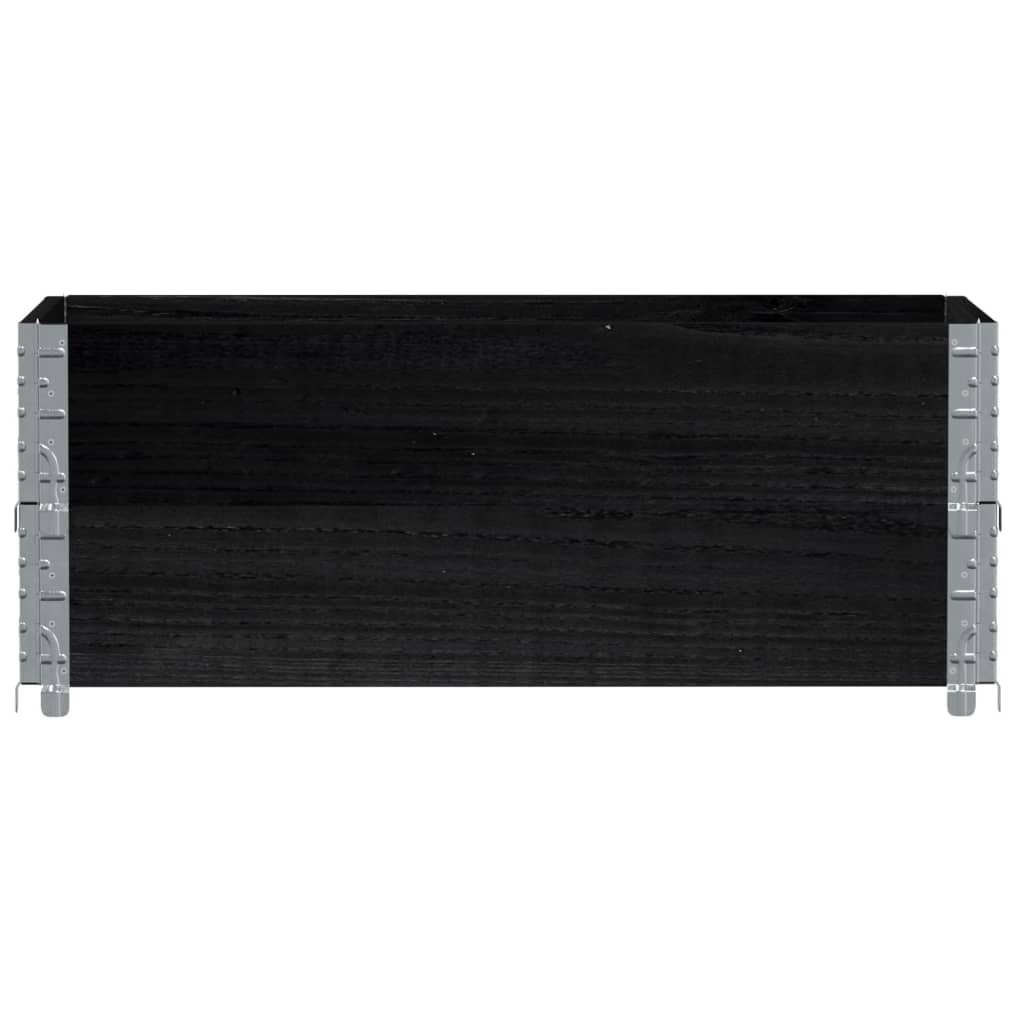 pallerammer 2 stk. 100x50 cm massivt fyrretræ sort
