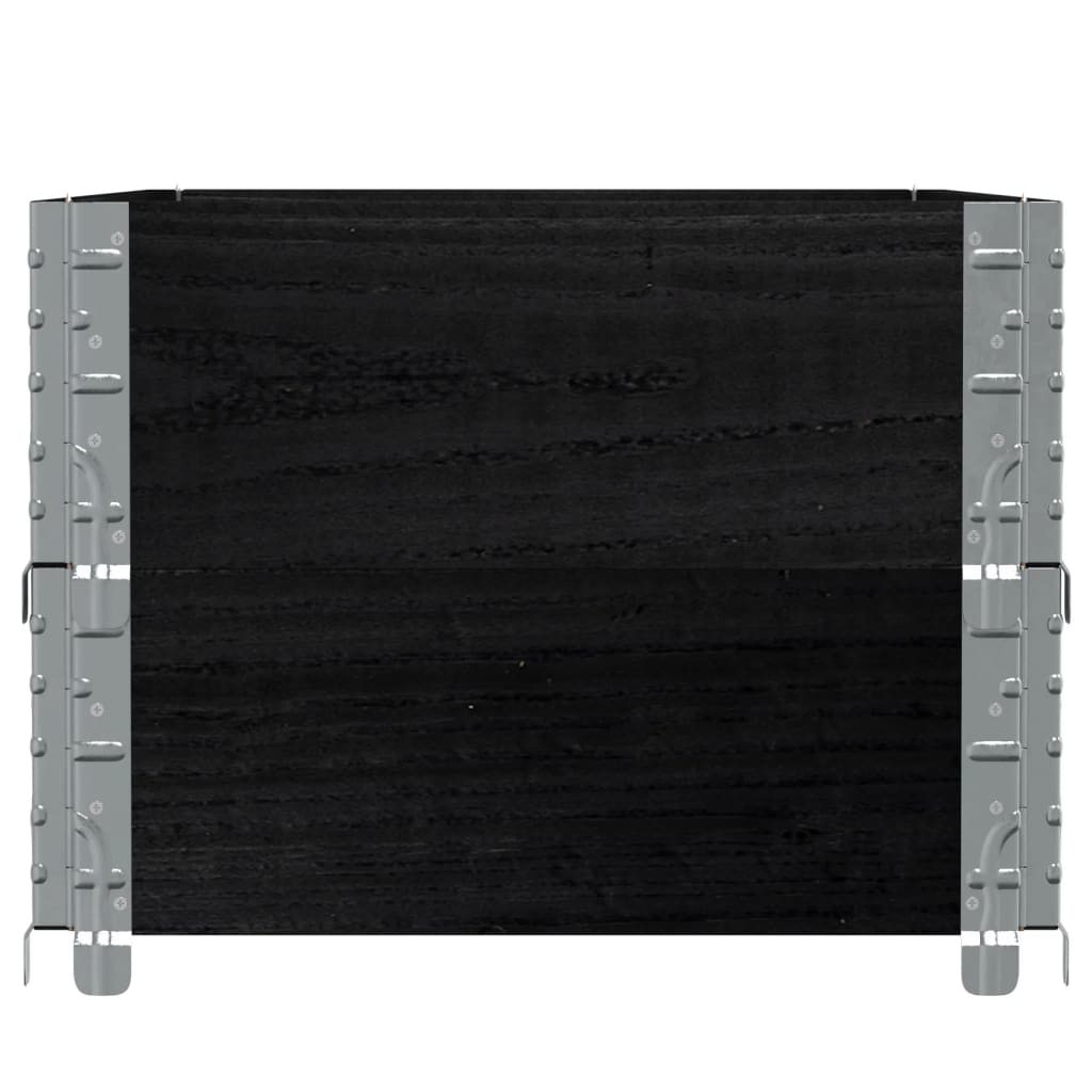 pallerammer 2 stk. 100x50 cm massivt fyrretræ sort