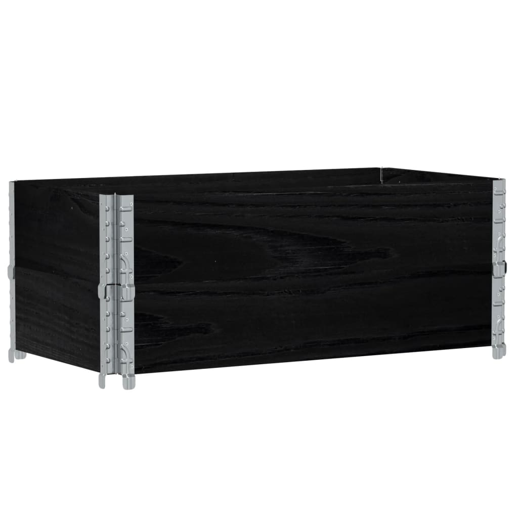 pallerammer 2 stk. 100x50 cm massivt fyrretræ sort