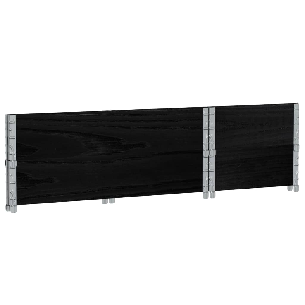 pallerammer 2 stk. 100x50 cm massivt fyrretræ sort