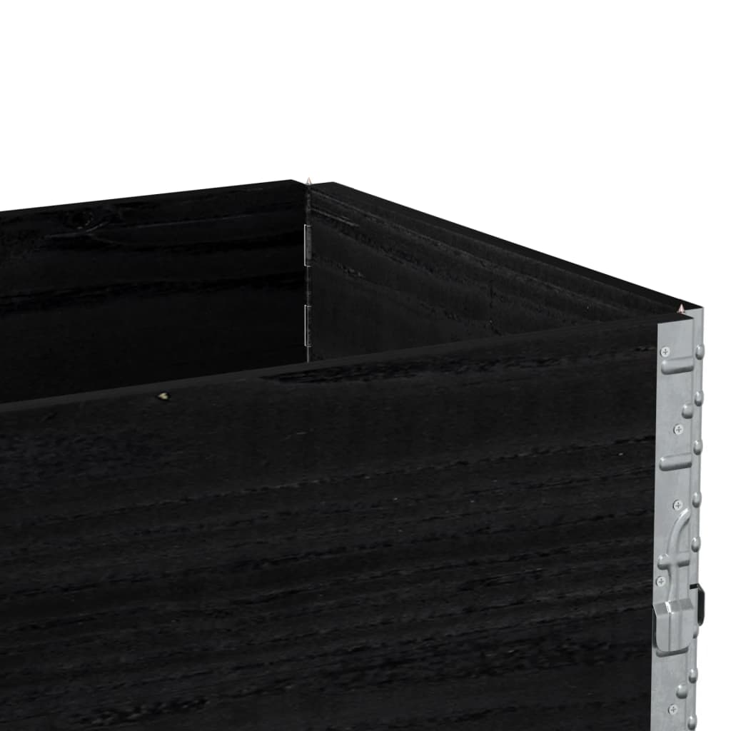 pallerammer 2 stk. 100x50 cm massivt fyrretræ sort
