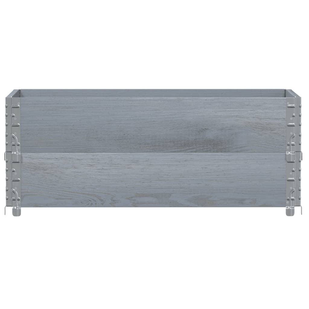 pallerammer 2 stk. 100x50 cm massivt fyrretræ grå