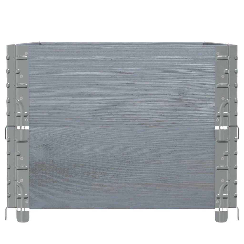 pallerammer 2 stk. 100x50 cm massivt fyrretræ grå
