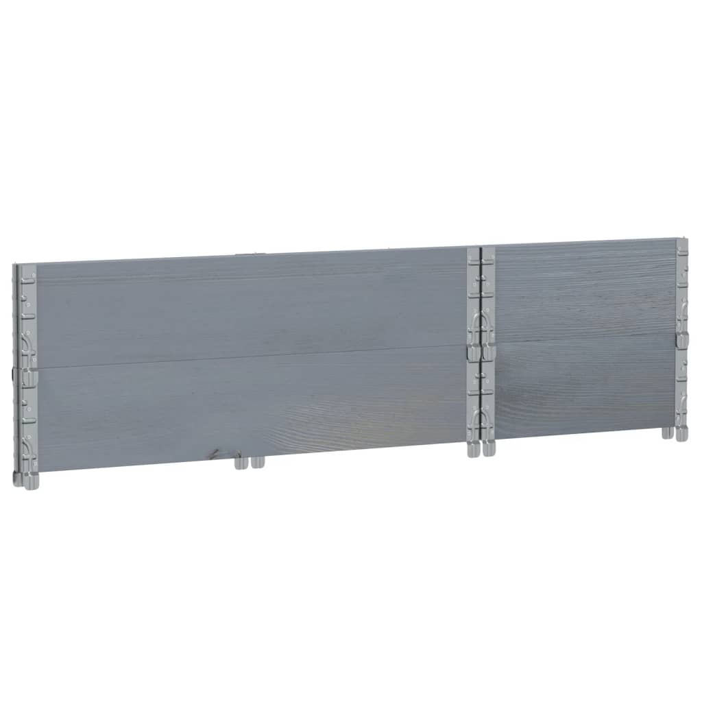 pallerammer 2 stk. 100x50 cm massivt fyrretræ grå
