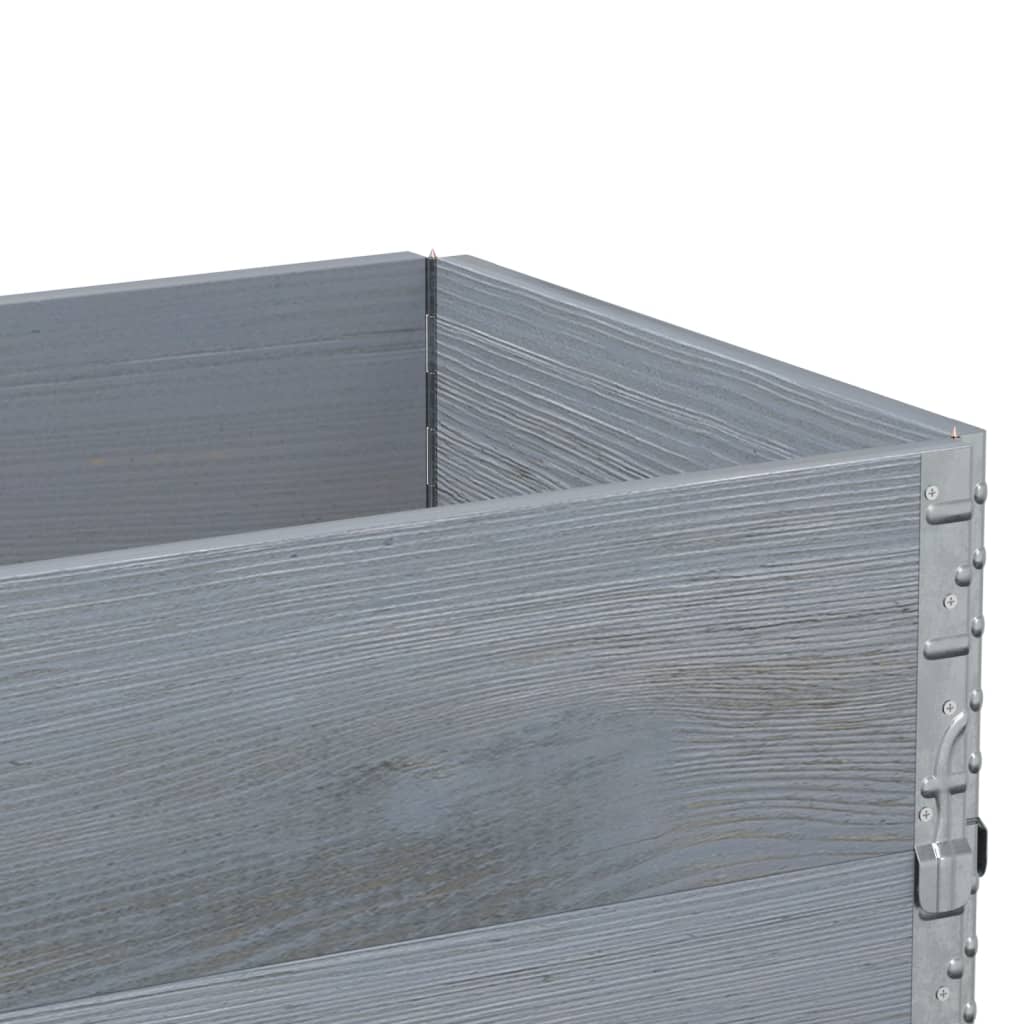 pallerammer 2 stk. 100x50 cm massivt fyrretræ grå