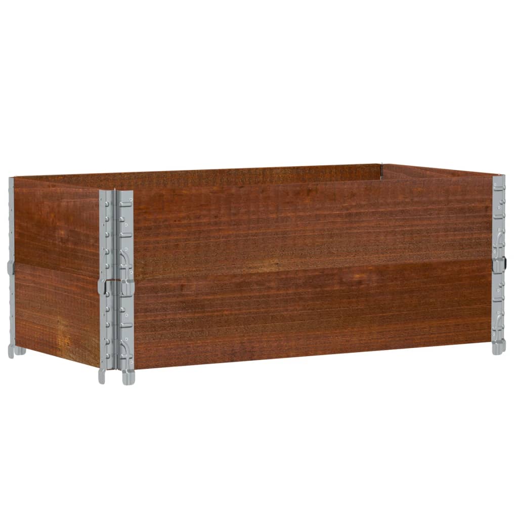 pallerammer 2 stk. 100x50 cm massivt fyrretræ brun