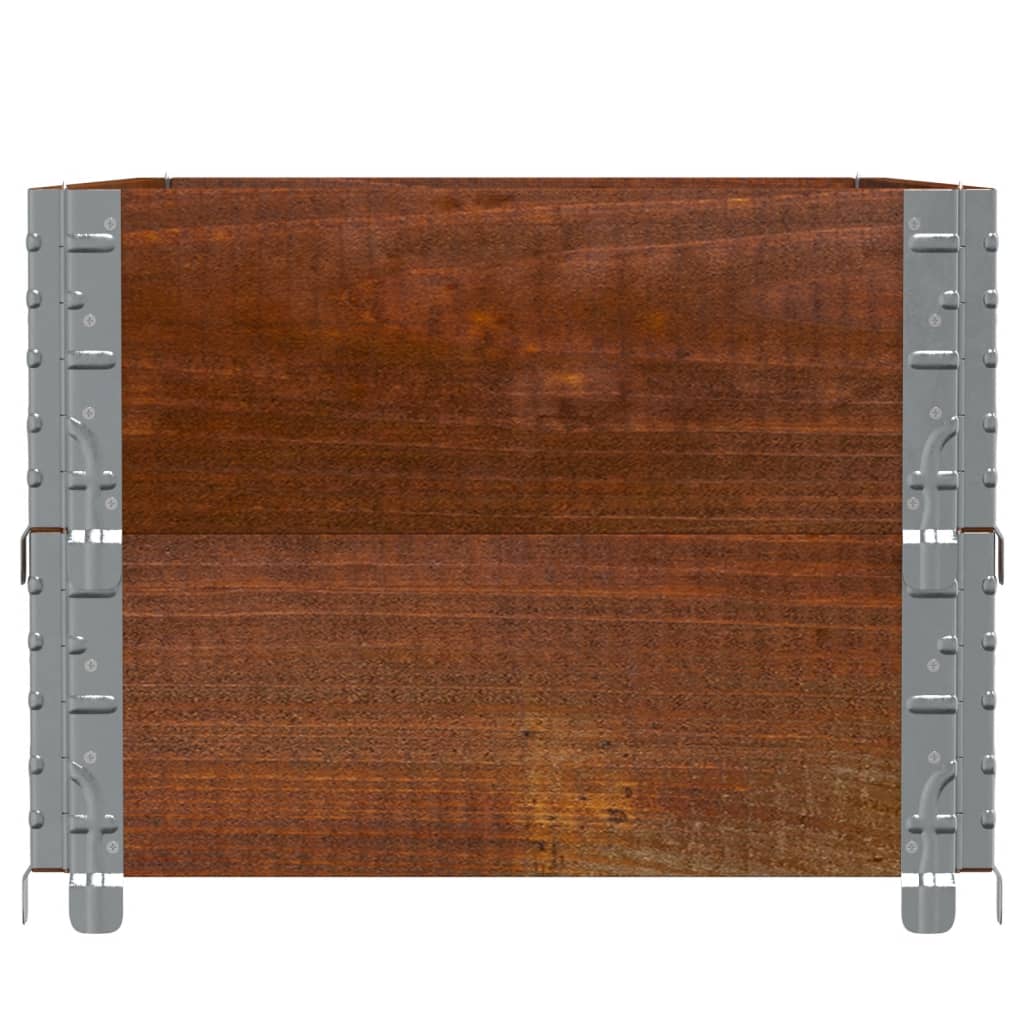 pallerammer 2 stk. 100x50 cm massivt fyrretræ brun