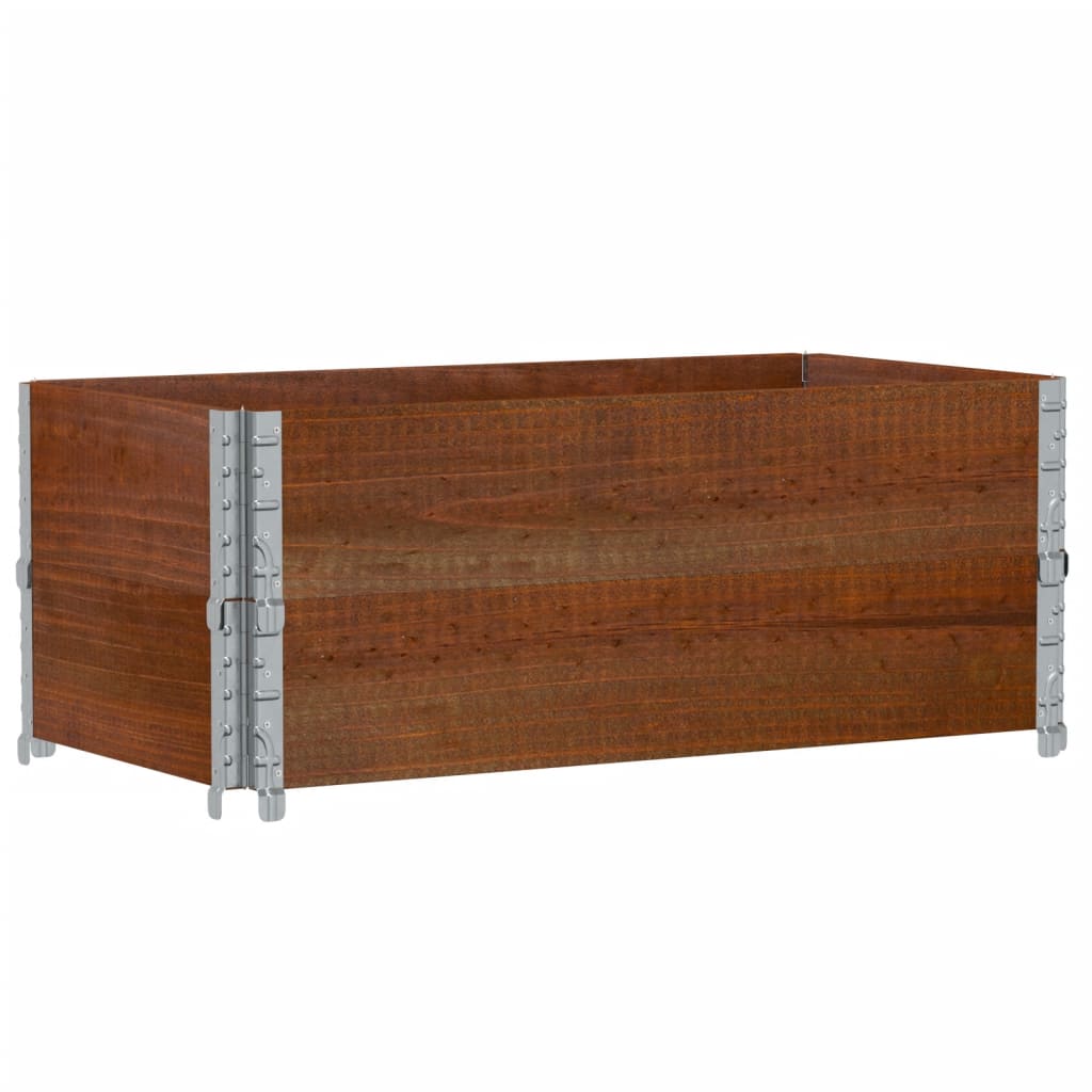 pallerammer 2 stk. 100x50 cm massivt fyrretræ brun
