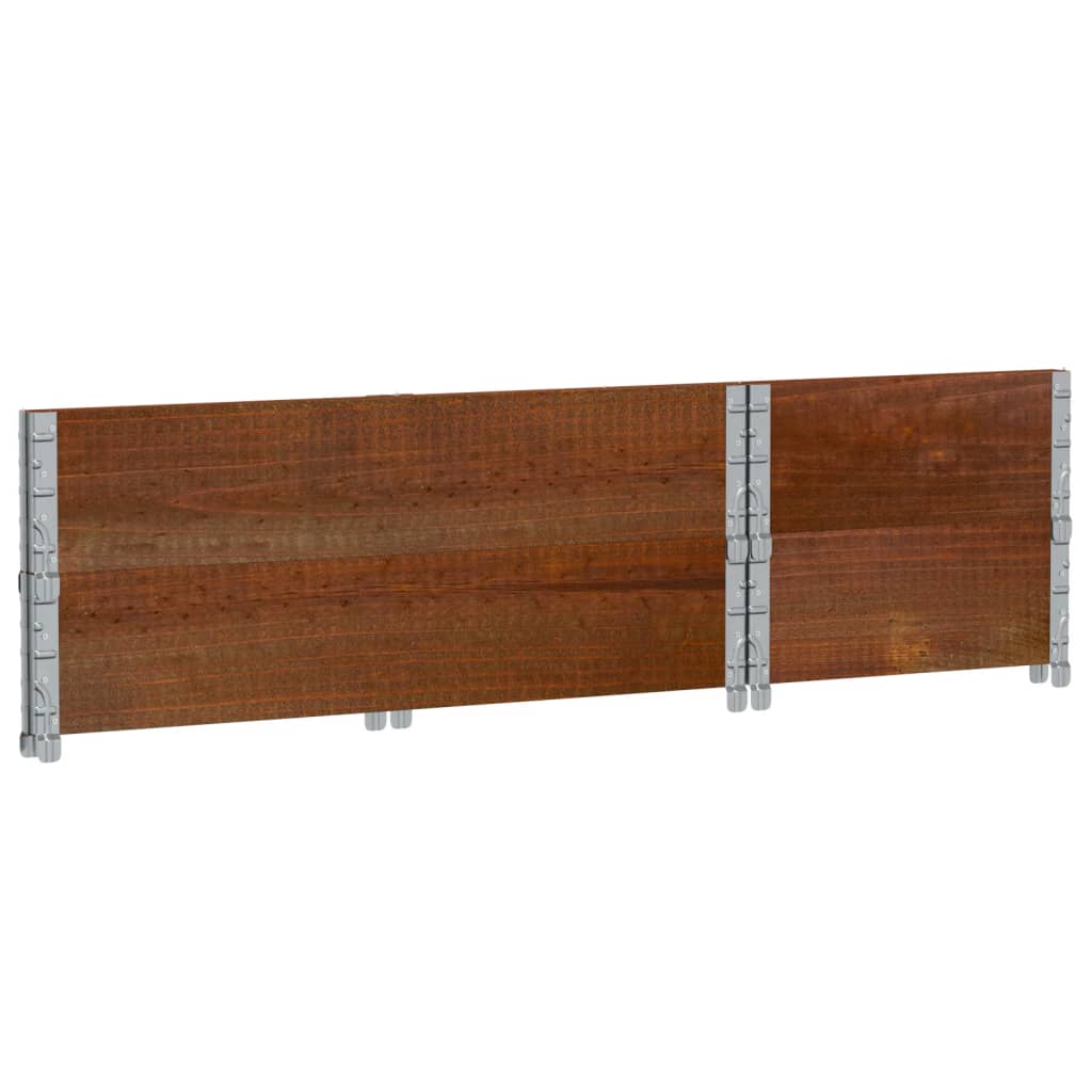 pallerammer 2 stk. 100x50 cm massivt fyrretræ brun