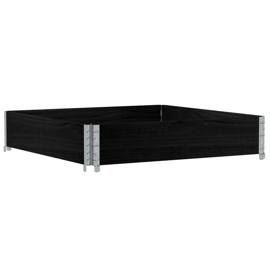 palleramme 100x100 cm massivt fyrretræ sort