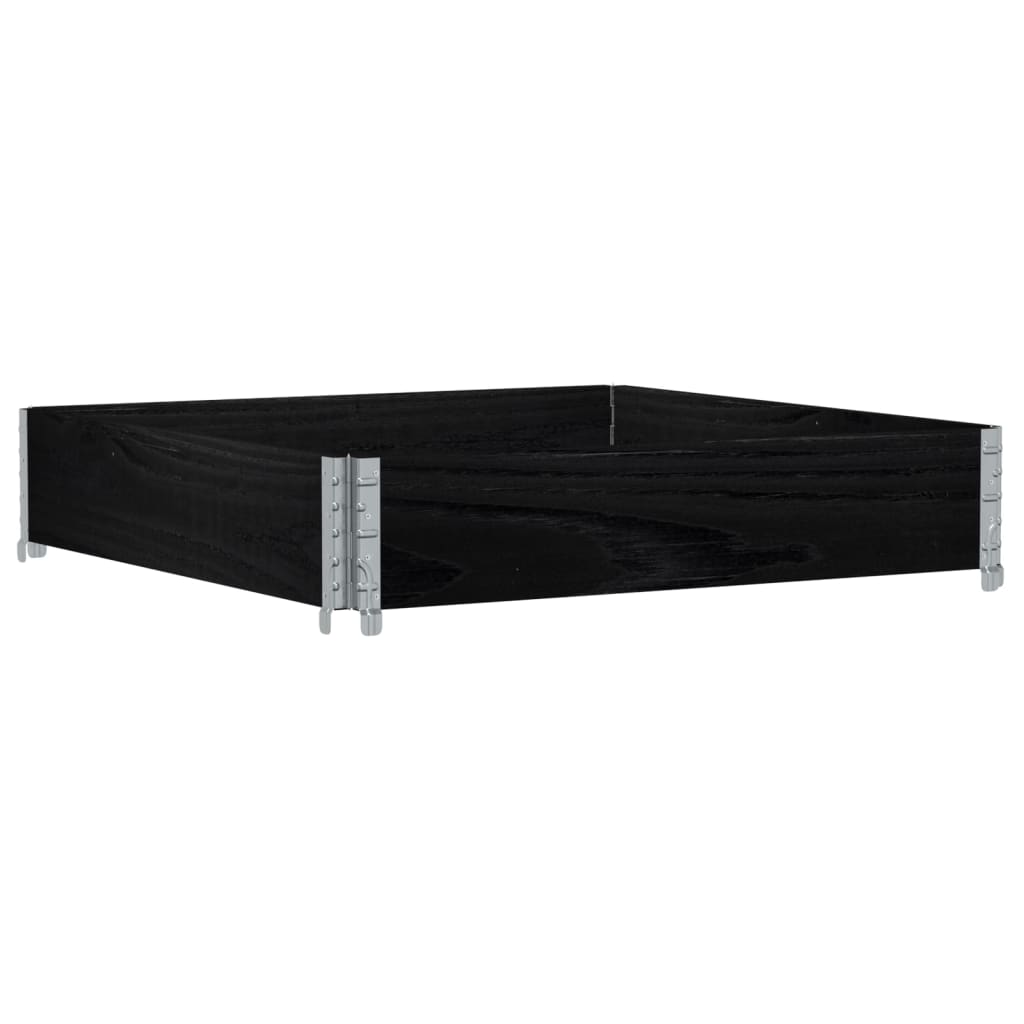 palleramme 100x100 cm massivt fyrretræ sort