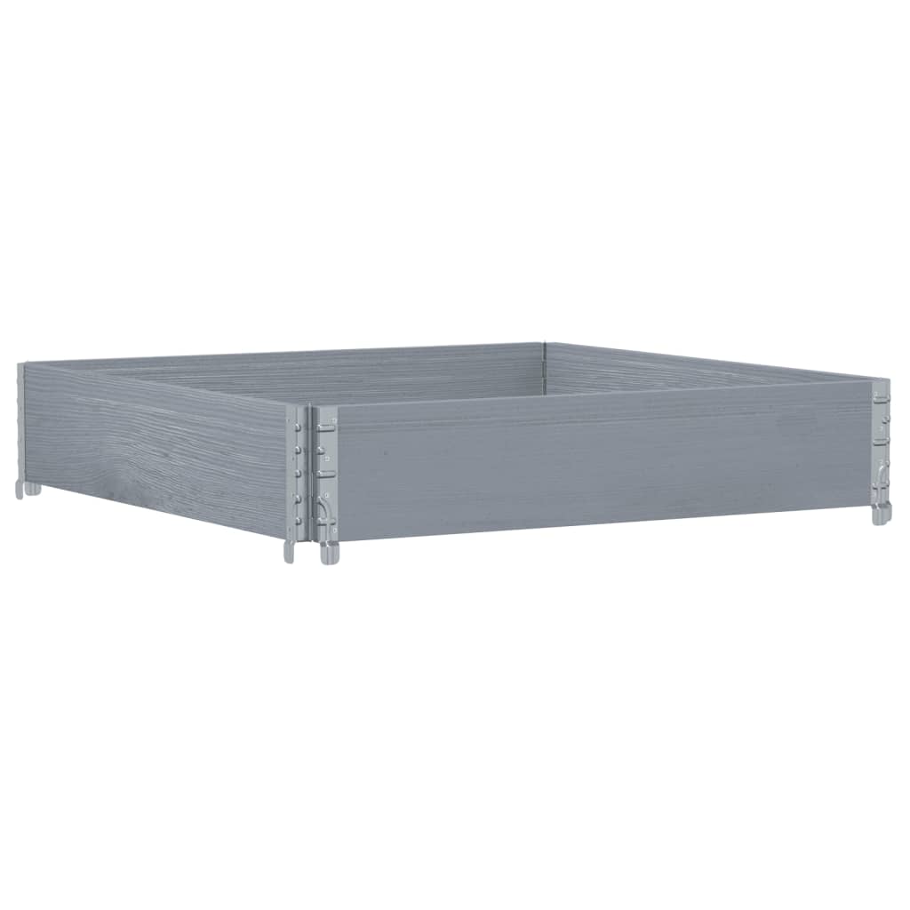 palleramme 100x100 cm massivt fyrretræ grå