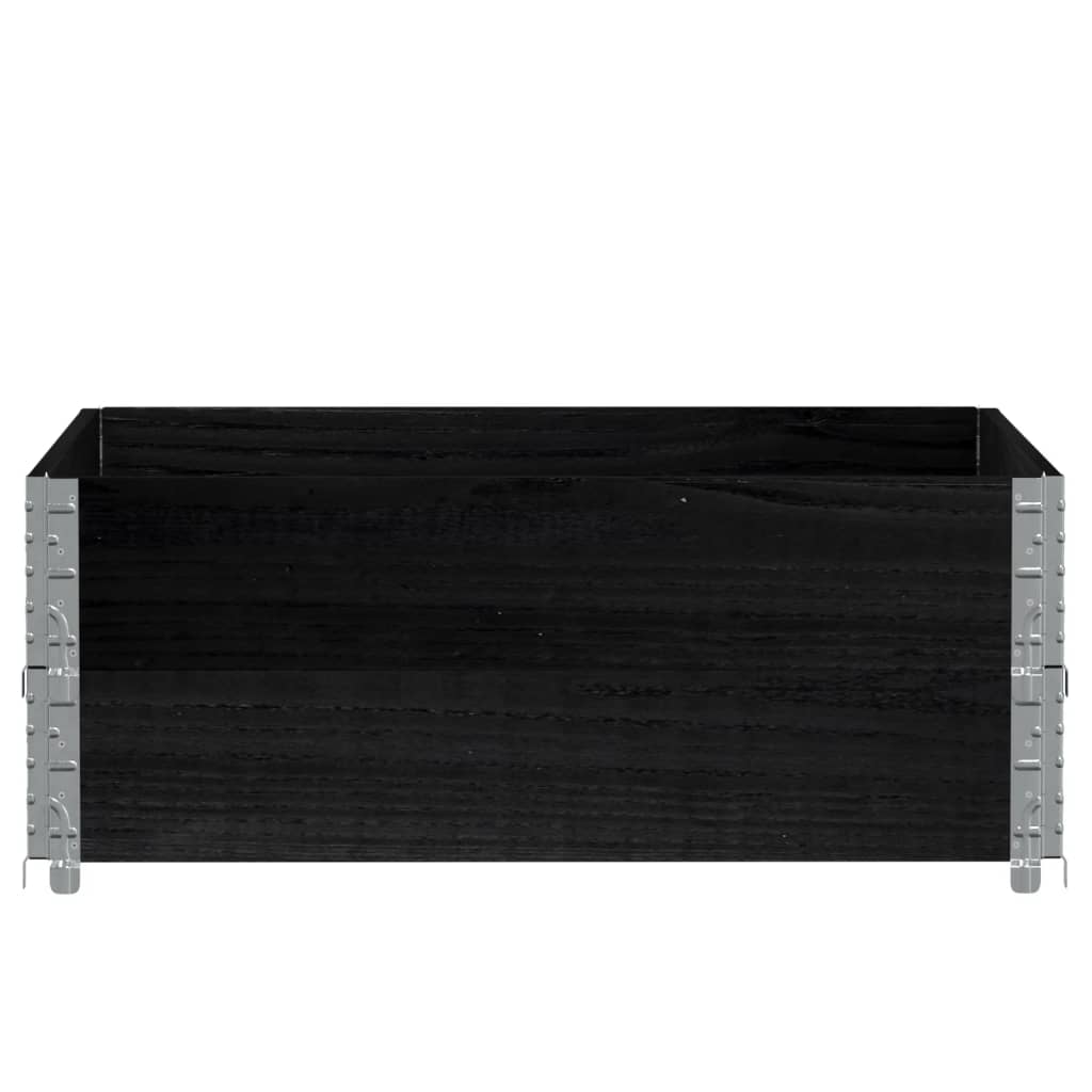 pallerammer 2 stk. 100x100 cm massivt fyrretræ sort
