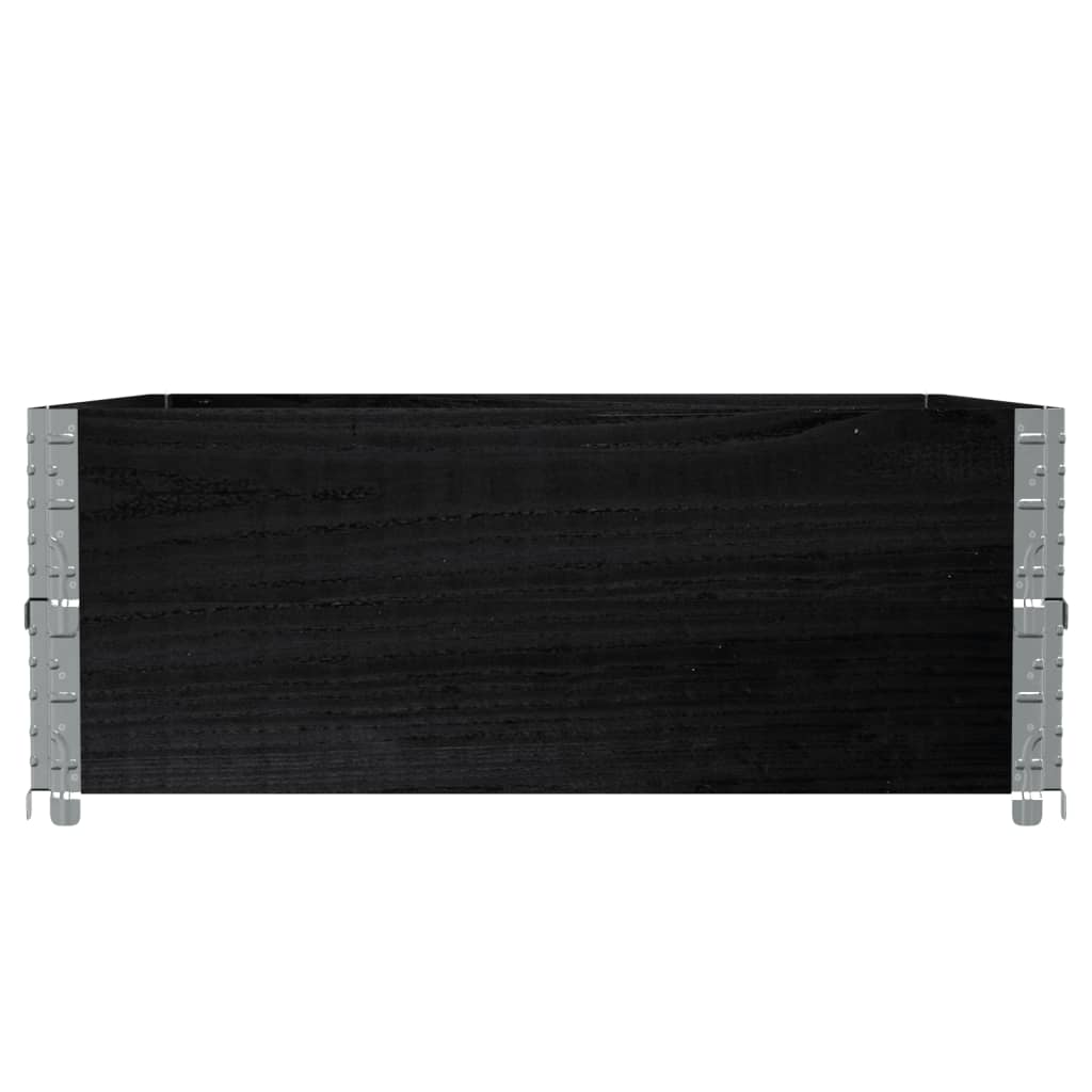 pallerammer 2 stk. 100x100 cm massivt fyrretræ sort