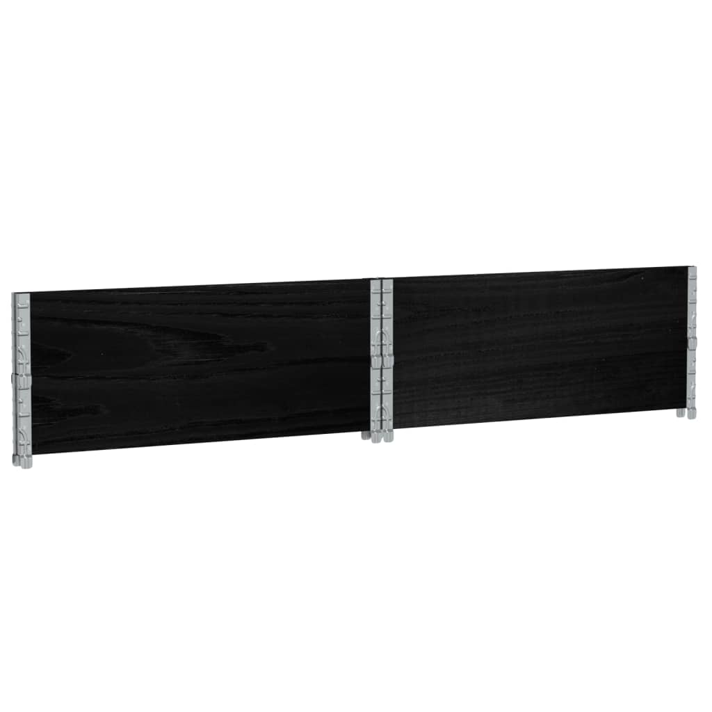 pallerammer 2 stk. 100x100 cm massivt fyrretræ sort