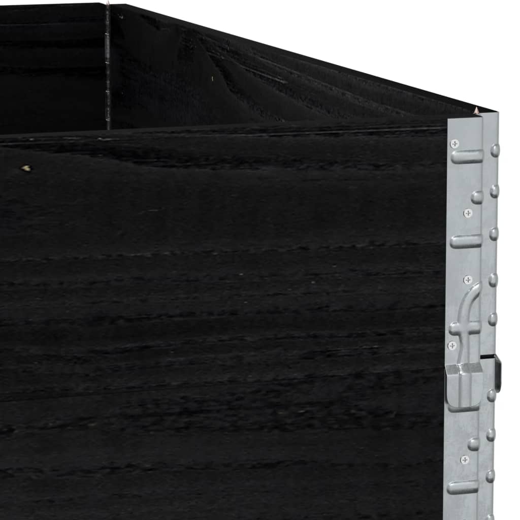 pallerammer 2 stk. 100x100 cm massivt fyrretræ sort