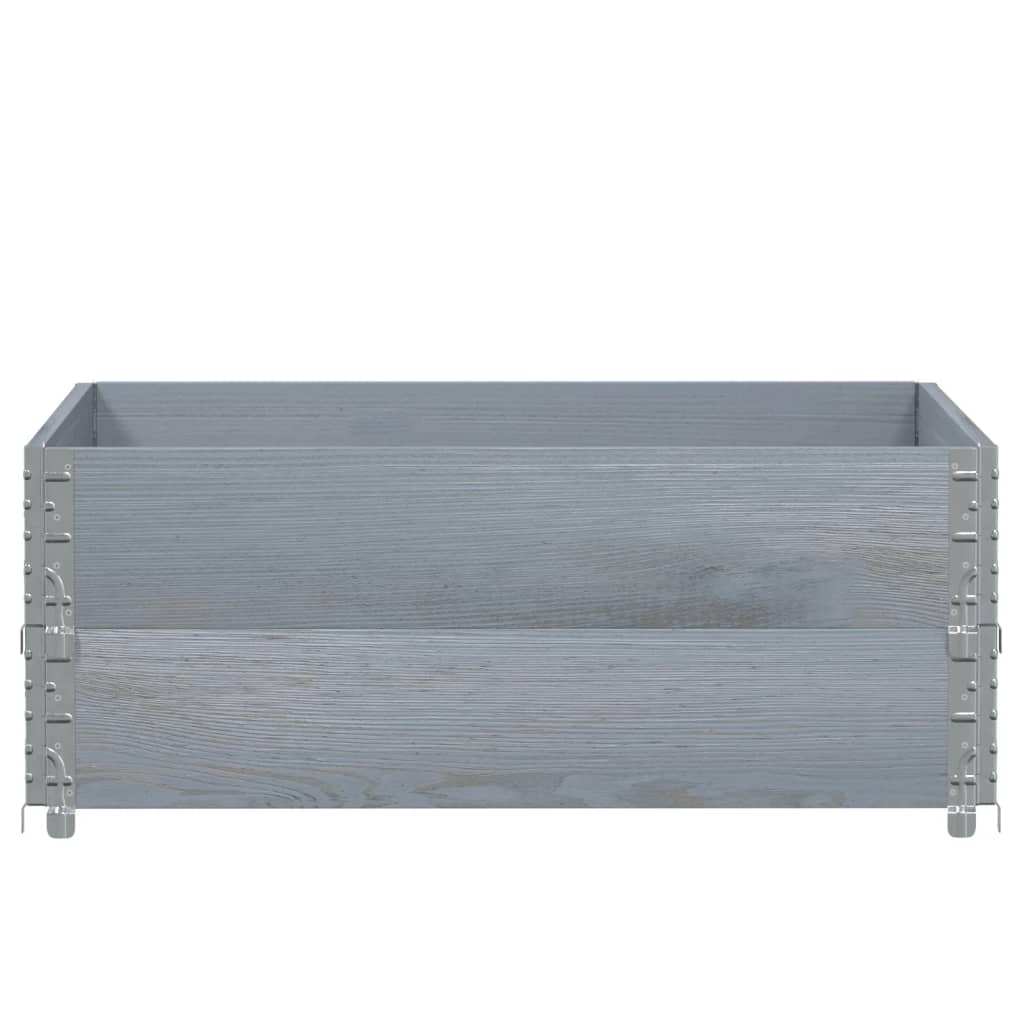 pallerammer 2 stk. 100x100 cm massivt fyrretræ grå