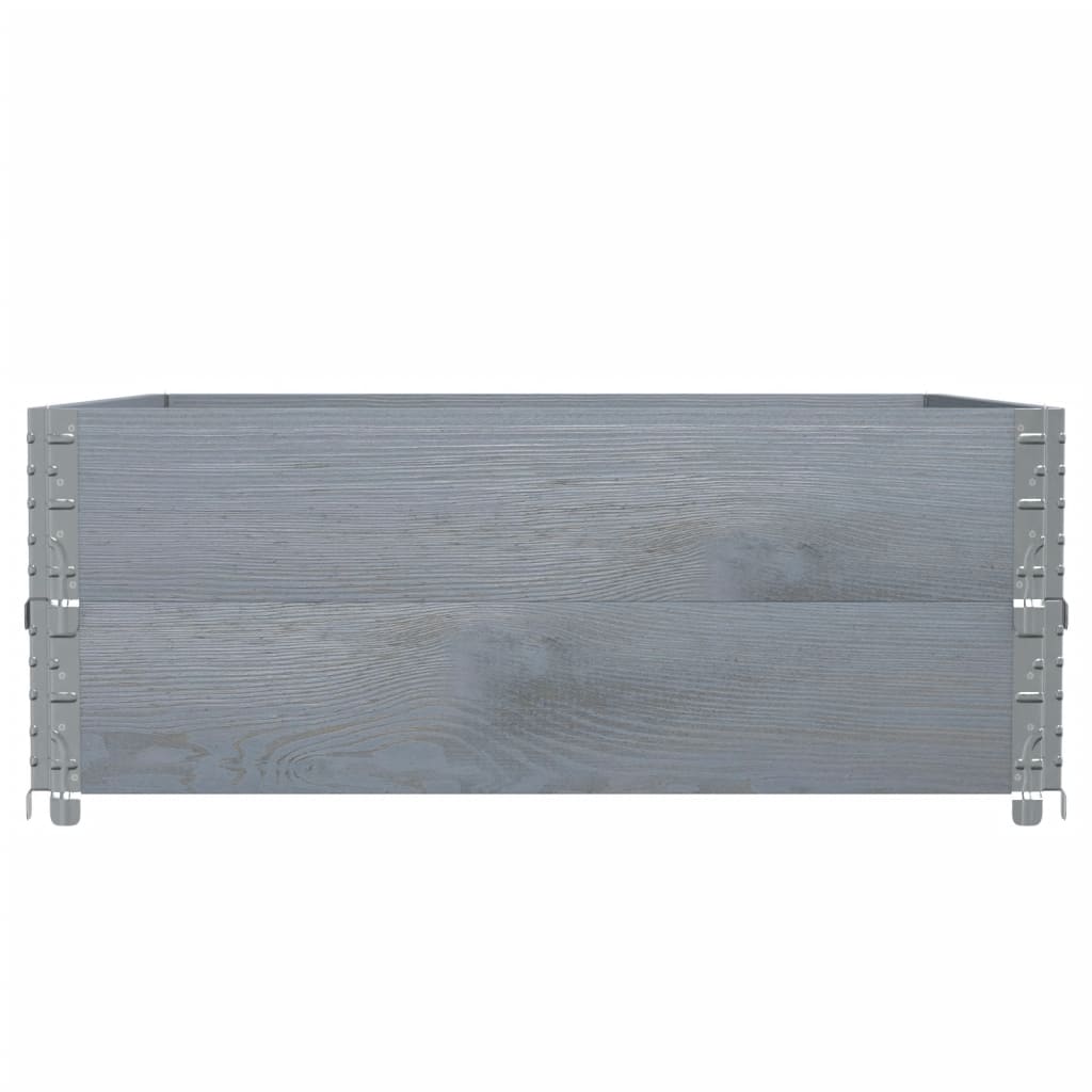 pallerammer 2 stk. 100x100 cm massivt fyrretræ grå