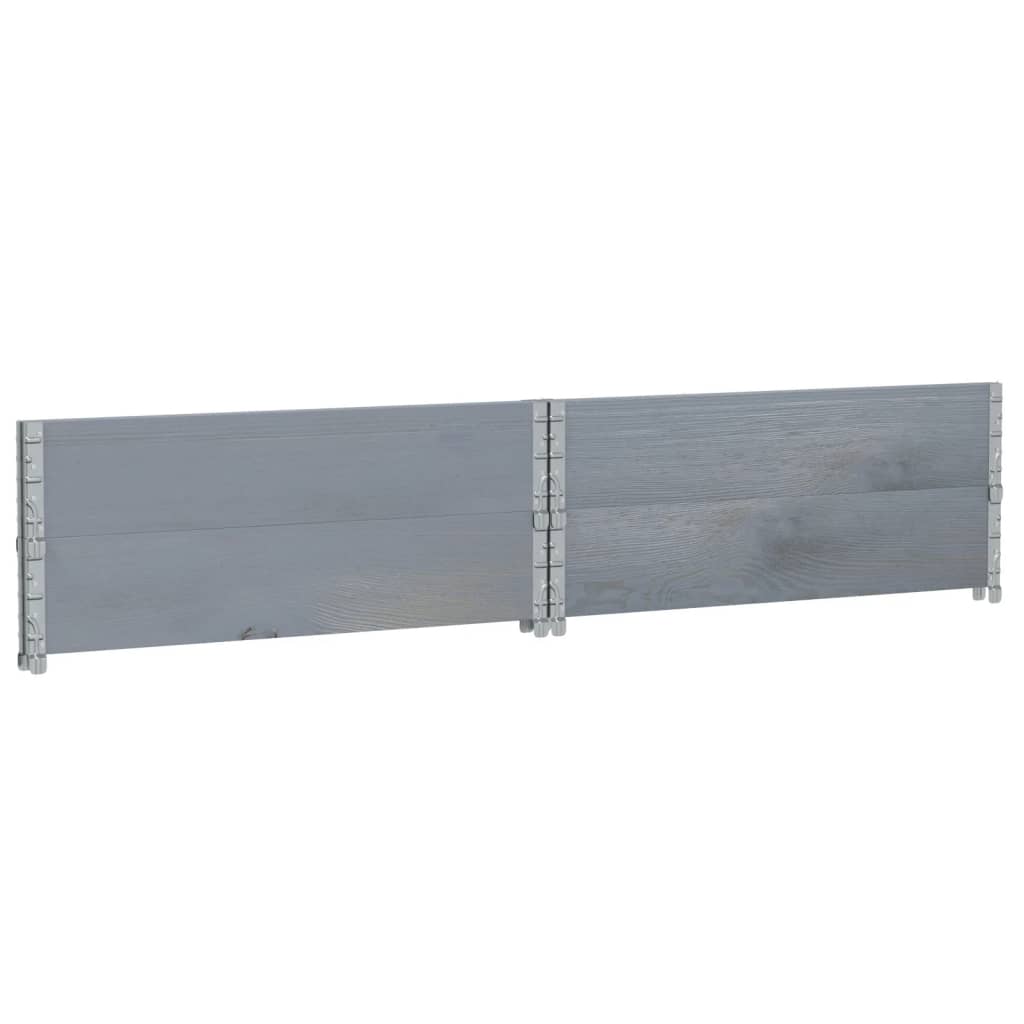 pallerammer 2 stk. 100x100 cm massivt fyrretræ grå