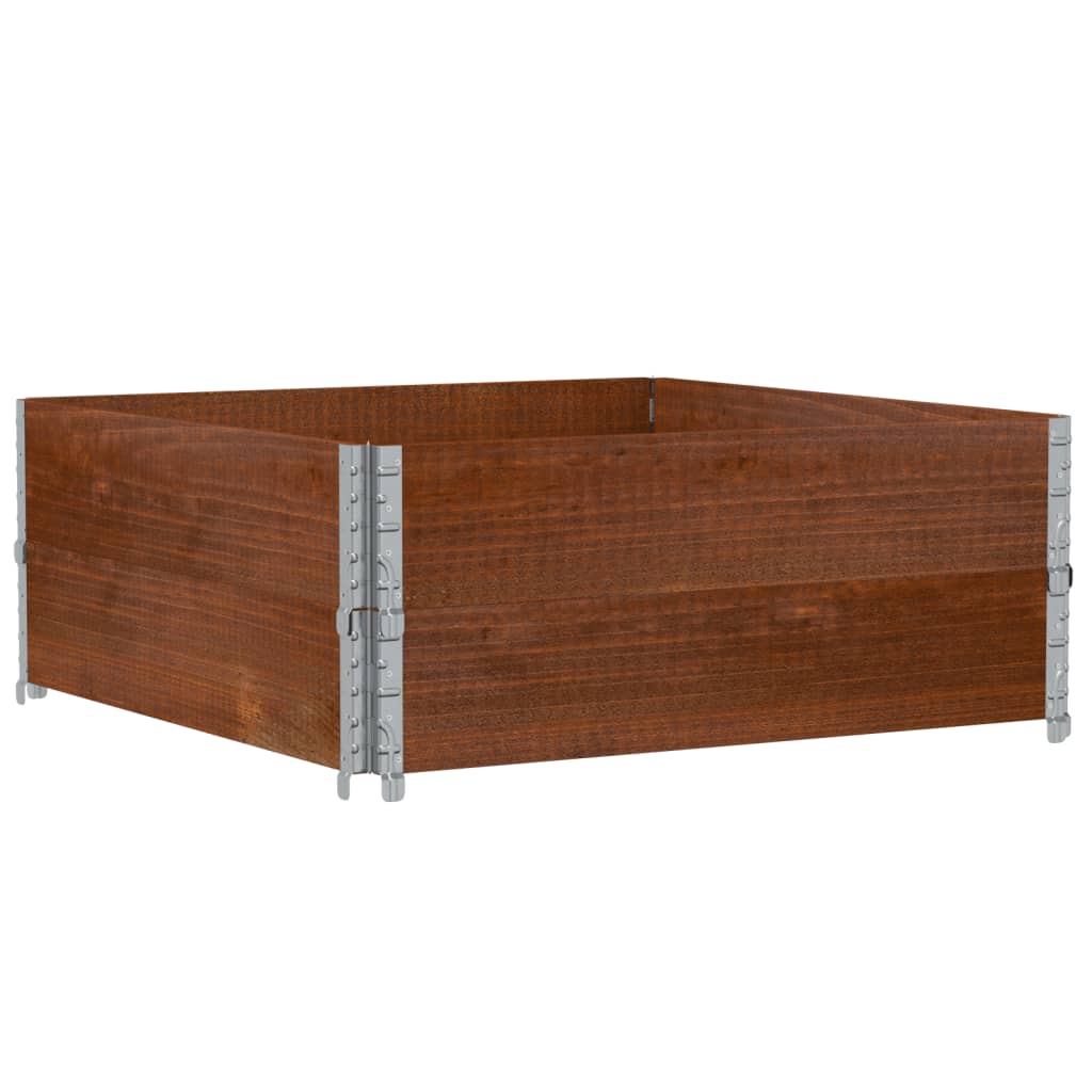 pallerammer 2 stk. 100x100 cm massivt fyrretræ brun