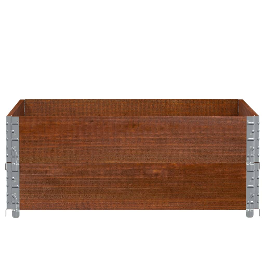 pallerammer 2 stk. 100x100 cm massivt fyrretræ brun