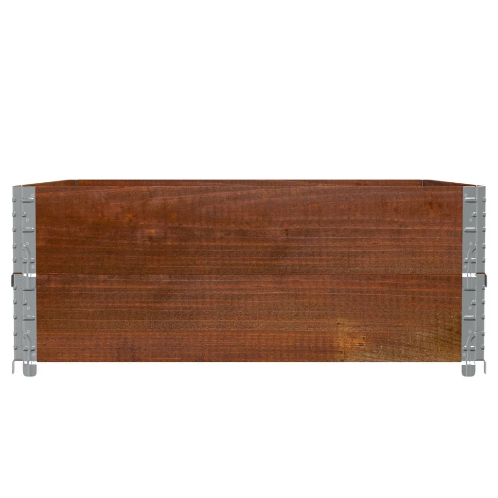 pallerammer 2 stk. 100x100 cm massivt fyrretræ brun