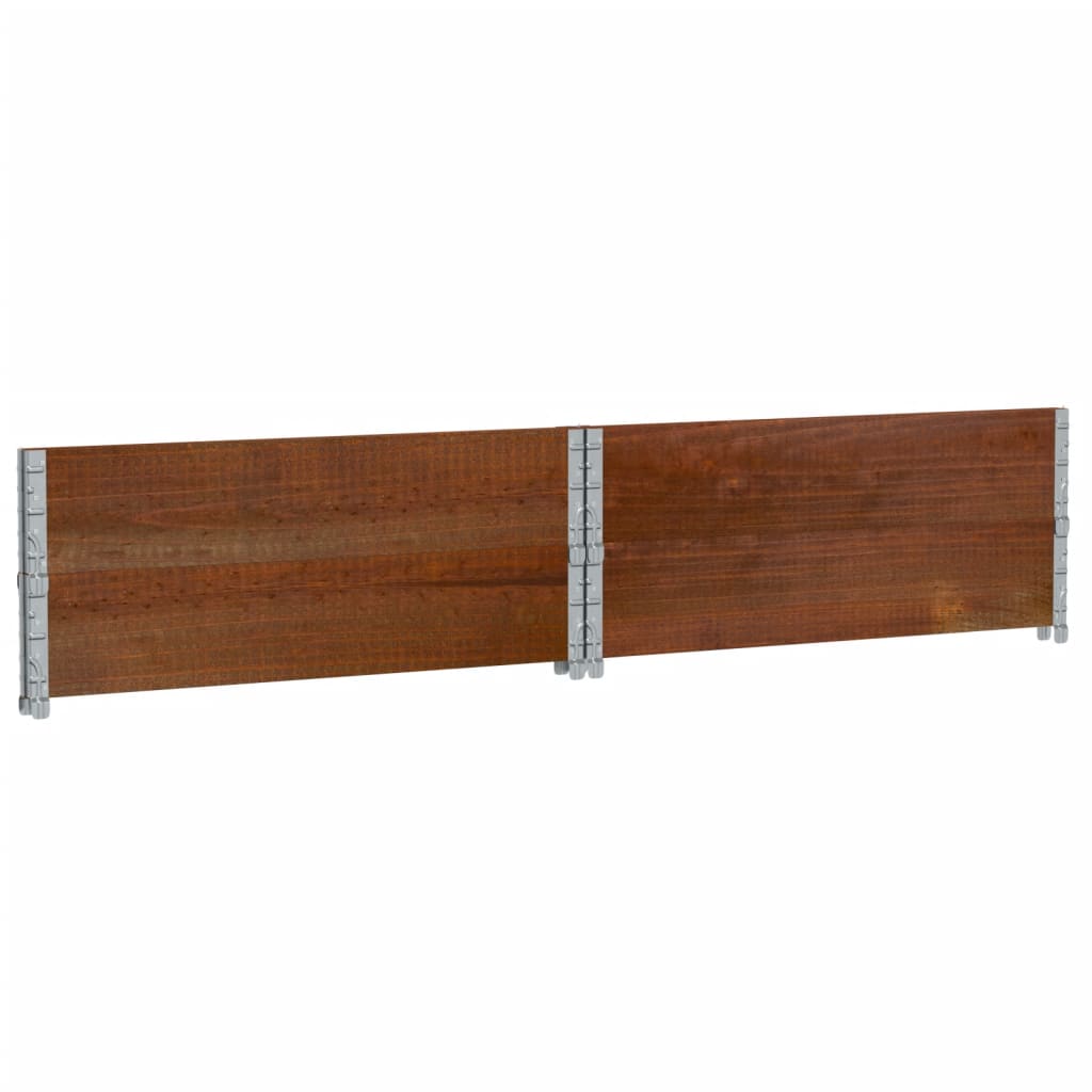 pallerammer 2 stk. 100x100 cm massivt fyrretræ brun
