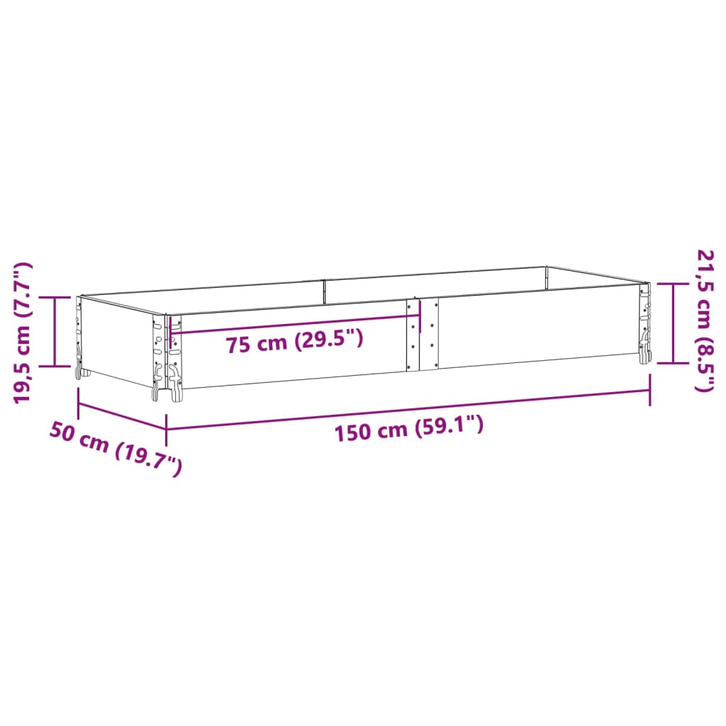 palleramme 150x50 cm massivt fyrretræ