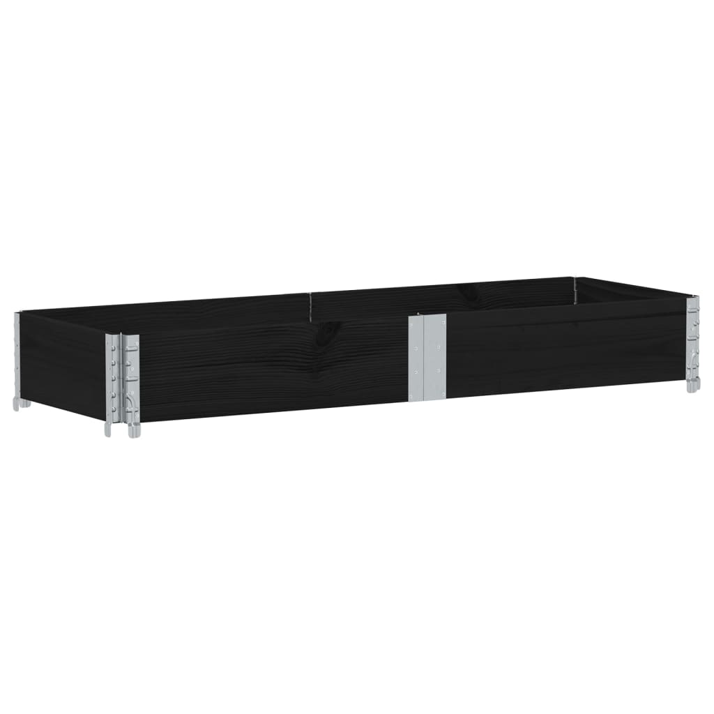 palleramme 150x50 cm massivt fyrretræ sort