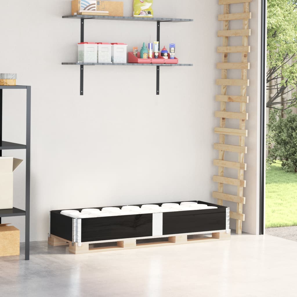 palleramme 150x50 cm massivt fyrretræ sort