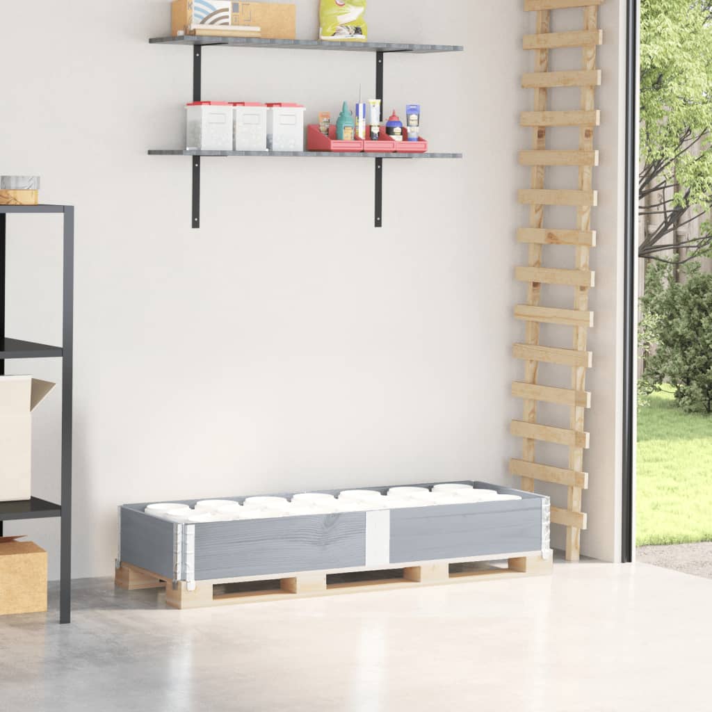 palleramme 150x50 cm massivt fyrretræ grå