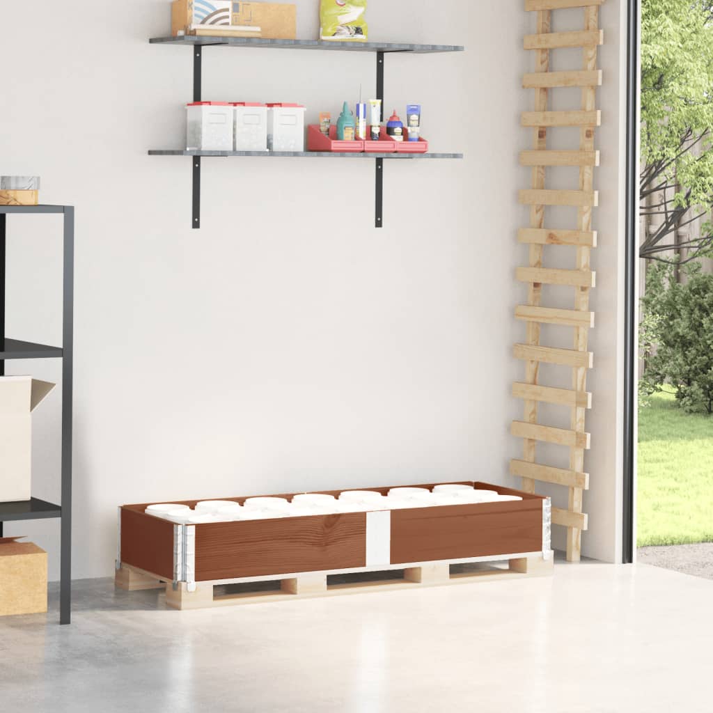 palleramme 150x50 cm massivt fyrretræ brun