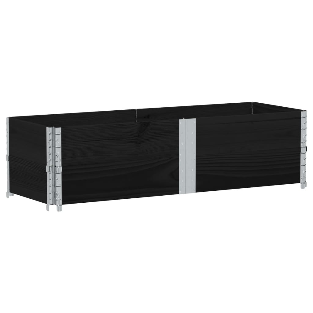 pallerammer 2 stk. 150x50 cm massivt fyrretræ sort