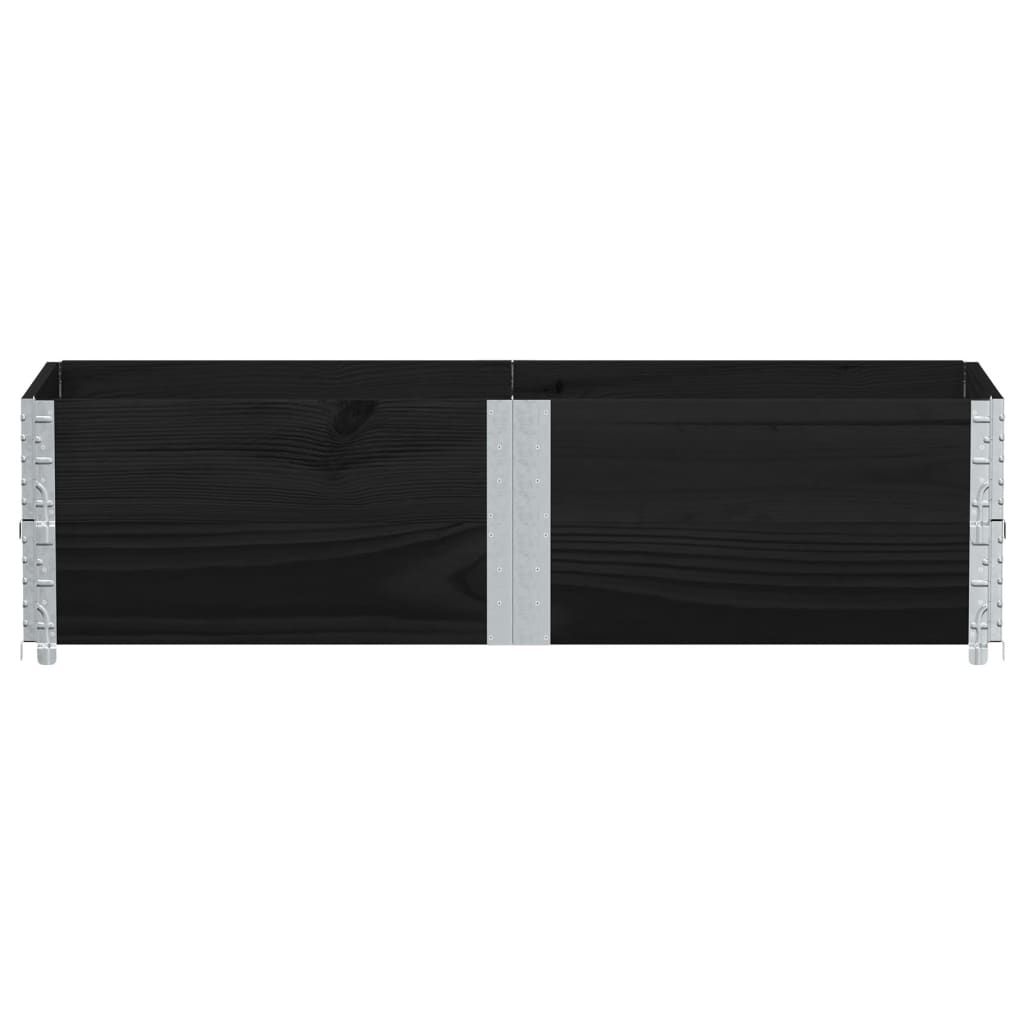 pallerammer 2 stk. 150x50 cm massivt fyrretræ sort