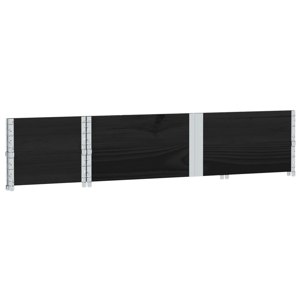 pallerammer 2 stk. 150x50 cm massivt fyrretræ sort